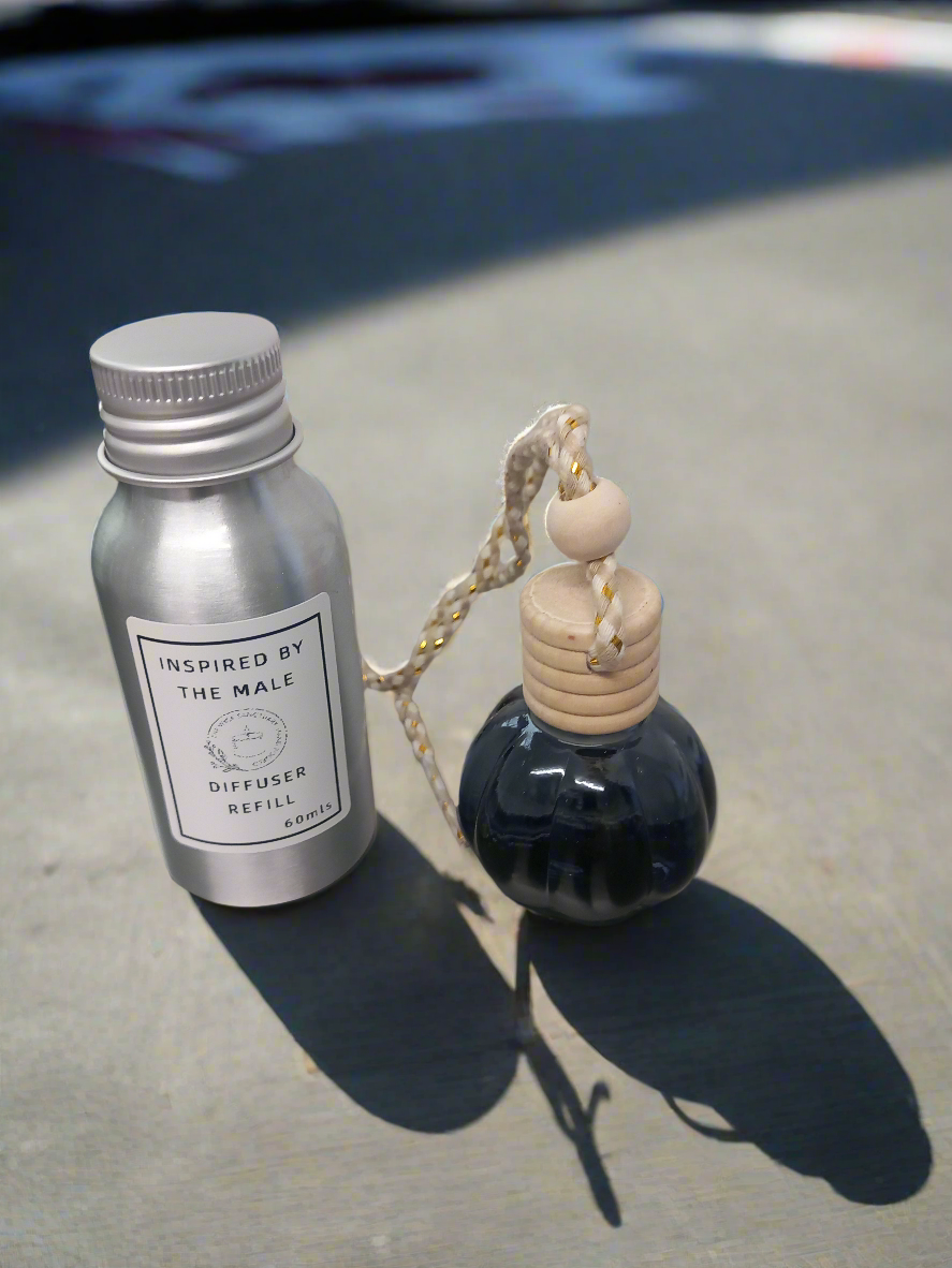 Inspired by The Male Car Diffuser with 50ml refill bottle