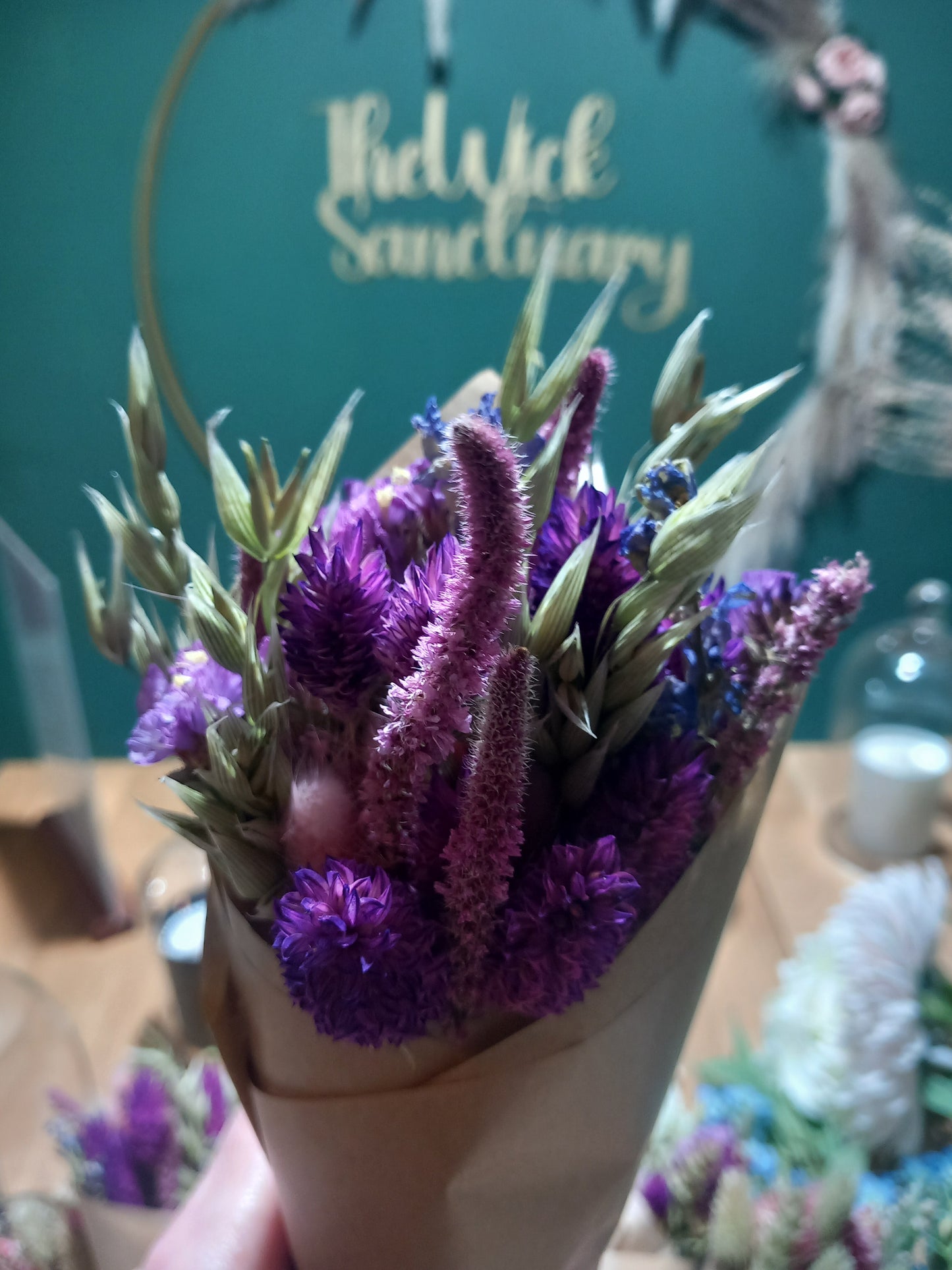 Mini Violet Dried Flower Bouquet
