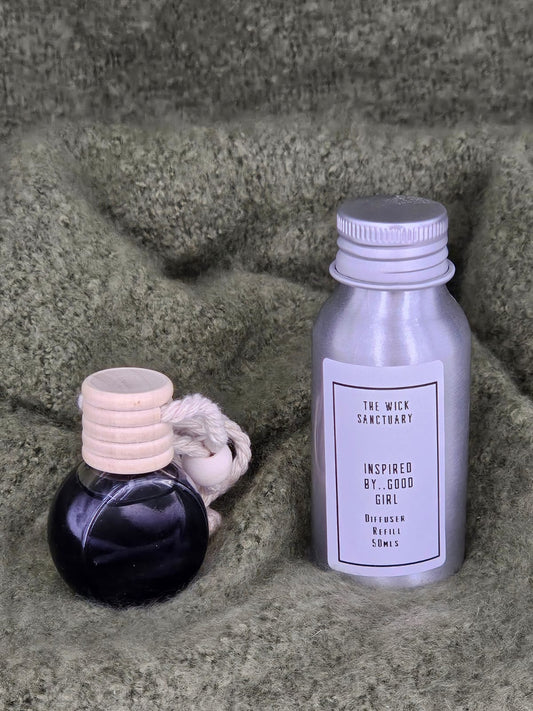 Inspired by Good Girl Car Diffuser with 50ml refill bottle