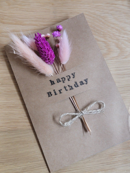 Handmade Celebration Cards with Dried Flowers